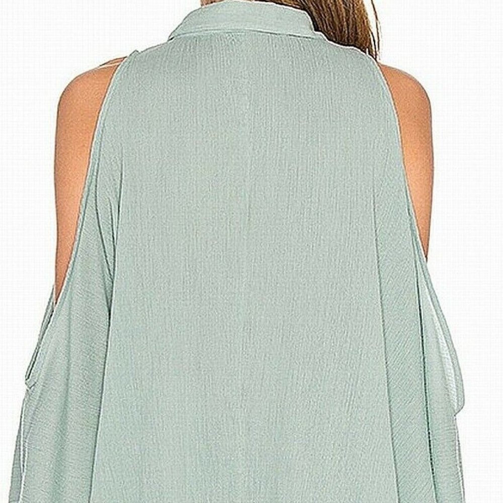 MARA HOFFMAN M NWT Sage Green Open Cold Shoulder Top NWT - Picture 5 of 7
